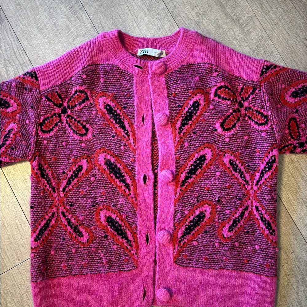 Vintage Pink Floral Cardigan